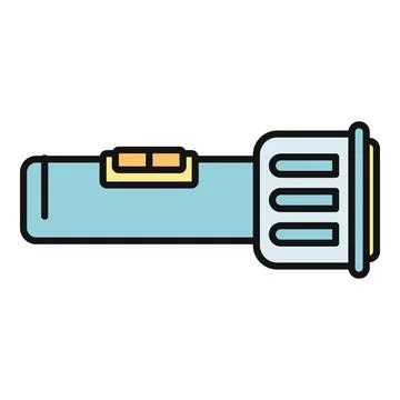 Portable flashlight illuminating path in emergency Stock Illustration