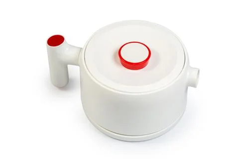 Portable foldable electric kettle in a folded transportation state Stock Photos