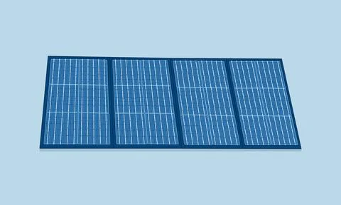 Portable foldable solar panel Stock Illustration