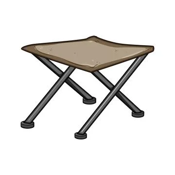 Portable folding stool for outdoor activities and camping Stock Illustration
