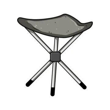 Portable folding stool for outdoor activity camping Stock Illustration