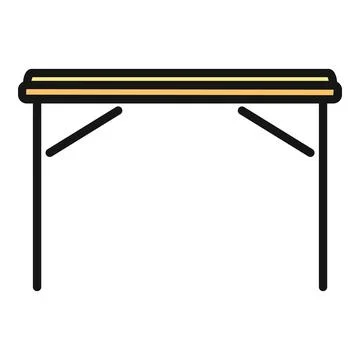 Portable folding table icon representing outdoor activity equipment Stock Illustration