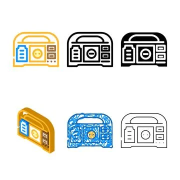 Portable forms power station color icon vector Stock Illustration