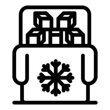 Portable freezer keeping ice cubes frozen for food preservation Stock Illustration