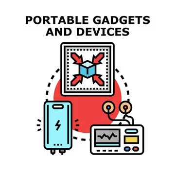 Portable gadgets and devices concept vector illustration Stock Illustration
