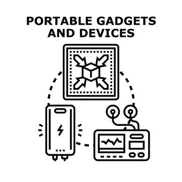 Portable gadgets and devices concept vector illustration Stock Illustration