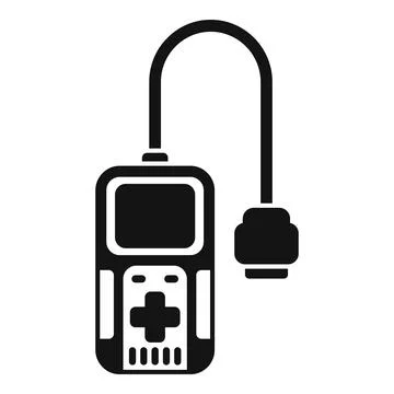 Portable game console connecting to tv via cable icon Stock Illustration