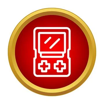 Portable game console icon with retro controller buttons Stock Illustration