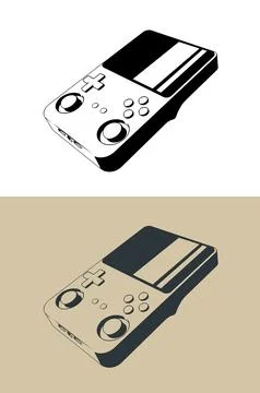 Portable game console for retro gaming Stock Illustration