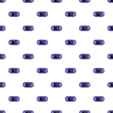 Portable game console seamless pattern on white background Stock Illustration