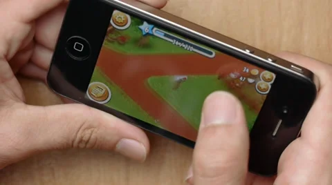 Portable Game On Smartphone Apple iPhone 스톡 동영상 32846626