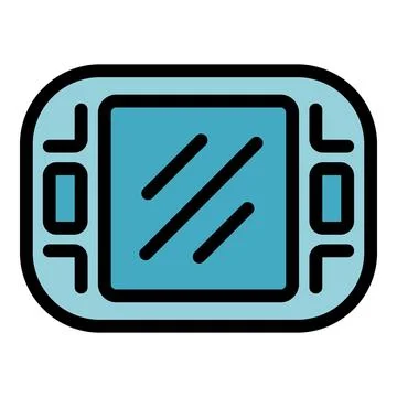 Portable gaming console showing loading screen with three horizontal lines Stock Illustration