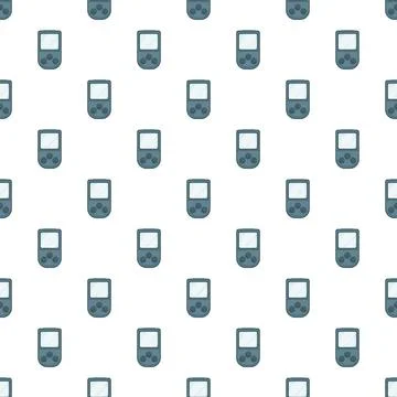 Portable gaming device repeating pattern on a white background Stock Illustration