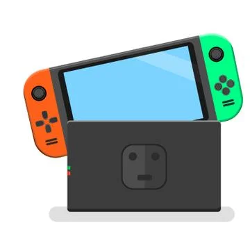 Portable gaming device with touch screen with colorful controller Vector Stock Illustration