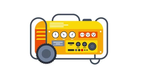 Portable Generator with and without Wheel on Green Screen and White Background Stock Footage 310849432
