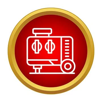 Portable generator icon representing emergency power source Stock Illustration