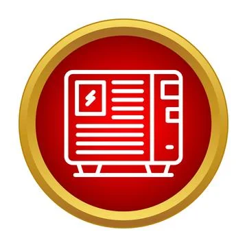 Portable generator icon representing emergency power and backup electricity Stock Illustration