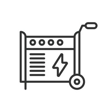 Portable generator, in line design. Portable, generator, power, electricity Stock-Illustration