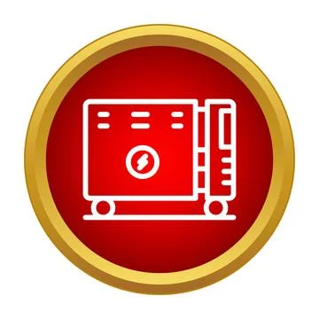 Portable generator producing backup electricity power icon Illustrazione stock
