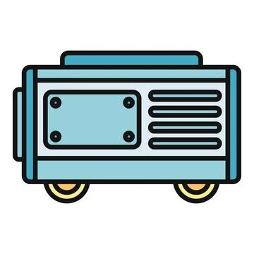 Portable generator producing backup electricity for power outage Stock Illustration