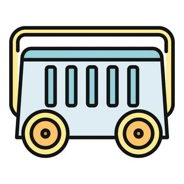 Portable generator producing backup electricity power icon Stock Illustration