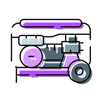 Portable generator producing electricity for emergency power Stock Illustration