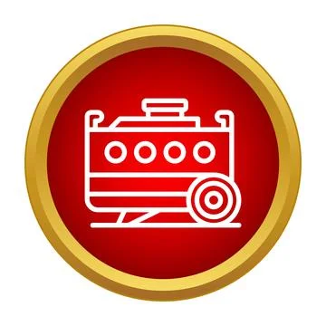 Portable generator producing emergency backup power icon Stock Illustration