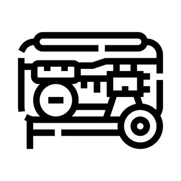 Portable generator producing emergency power backup electricity Stock Illustration