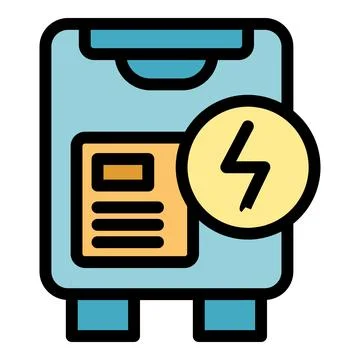 Portable generator providing electricity during power outage Illustrazione stock
