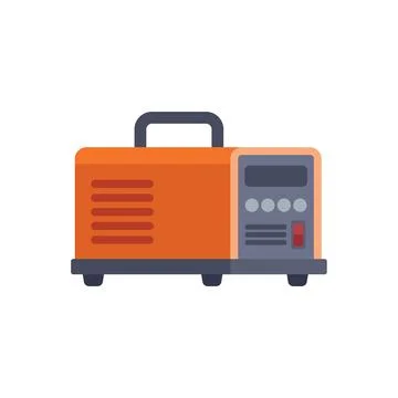 Portable generator supplying electrical power using gasoline engine Stock Illustration