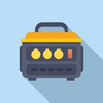 Portable generator supplying electricity during power outage Illustrazione stock