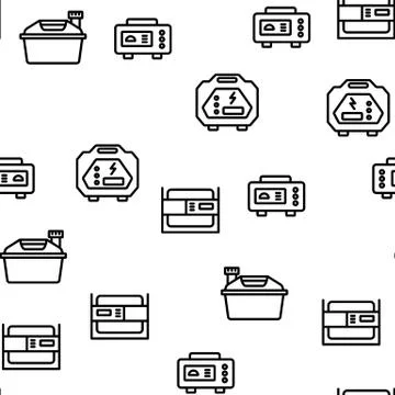 Portable Generator Vector Seamless Pattern イラスト素材