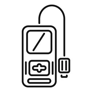Portable glucometer device measuring blood sugar level icon Illustrazione stock