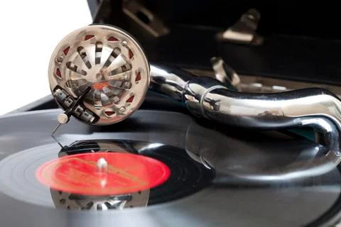 Portable gramophone 库存照片