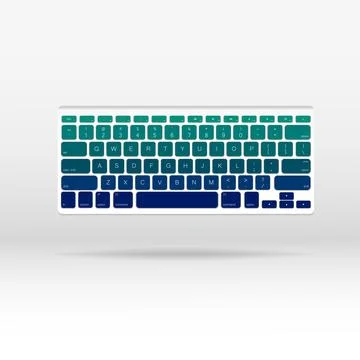 Portable gray keyboard on the light background. Stock Illustration