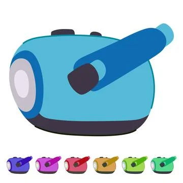 Portable hand crank flashlight vector cartoon graphic Stock Illustration