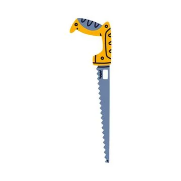 Portable Hand Saw as Construction Tool Vector Illustration Stock Illustration