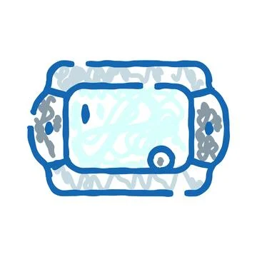 Portable handheld game console icon doodle drawing Stock Illustration