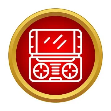 Portable handheld game console icon in flat style Illustrazione stock