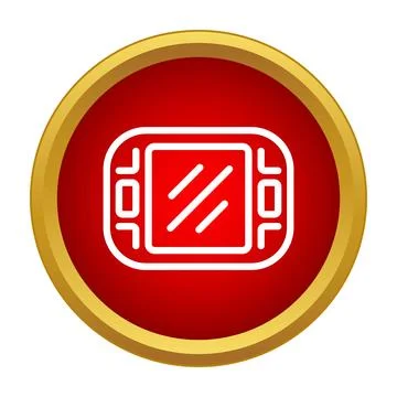 Portable handheld game console icon in red circle Stock Illustration