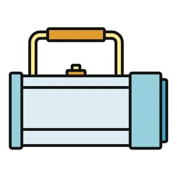 Portable handheld lantern light flat icon illustration Illustrazione stock