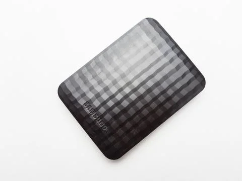 Portable hard disk usb samsung on white background Stock Photos