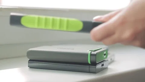 Portable hard disks 動画素材 74958129