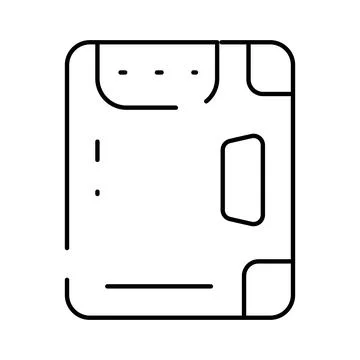 Portable hard drive storage device line art icon Stock Illustration