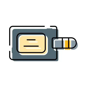 Portable identity credentials displaying personal data on screen Stock Illustration