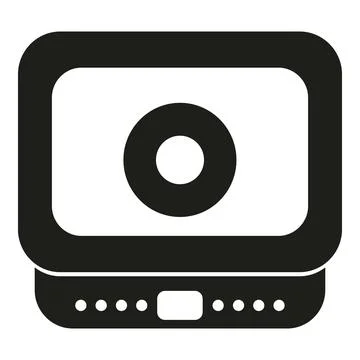 Portable induction cooktop in flat icon style Stock Illustration