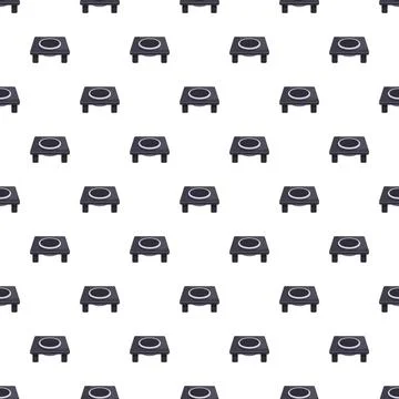 Portable induction cooktop pattern on white background Stockillustratie