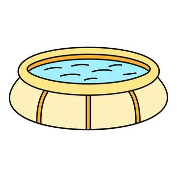 Portable inflatable swimming pool filled with water Stock Illustration