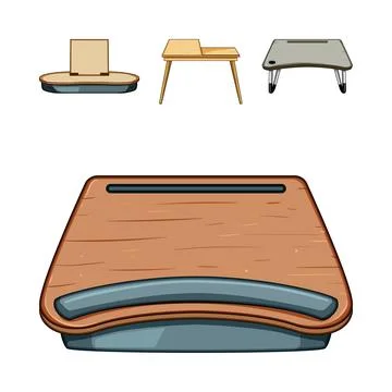 Portable lap desks assisting remote working and study Stock Illustration