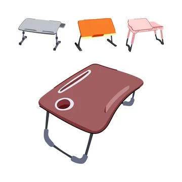 Portable lap desks creating comfortable workspace and study environments Stock Illustration